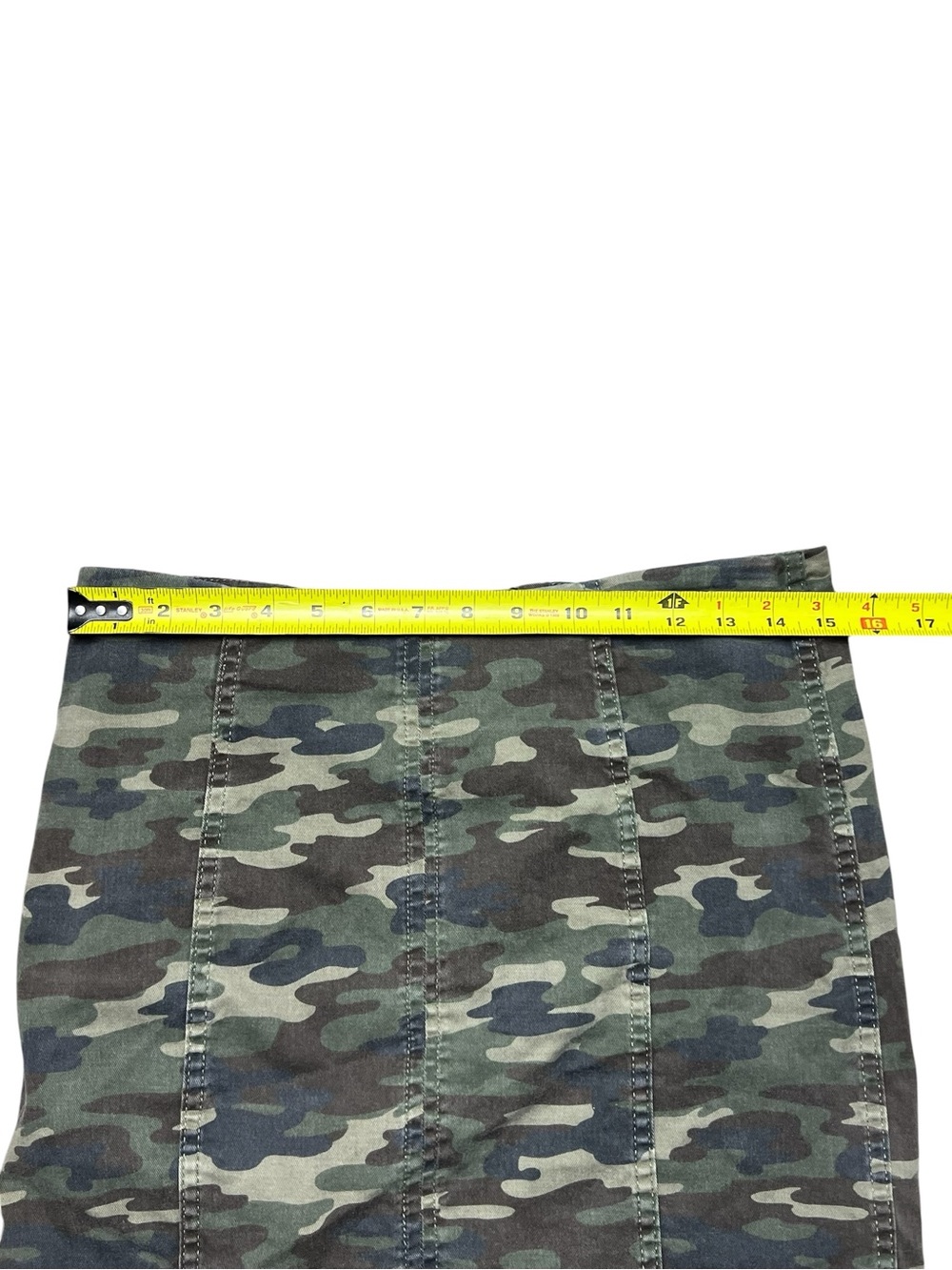 Free People Modern Femme Mini Skirt Women's Size 8 Green Camouflage Back Zip - Picture 5 of 6